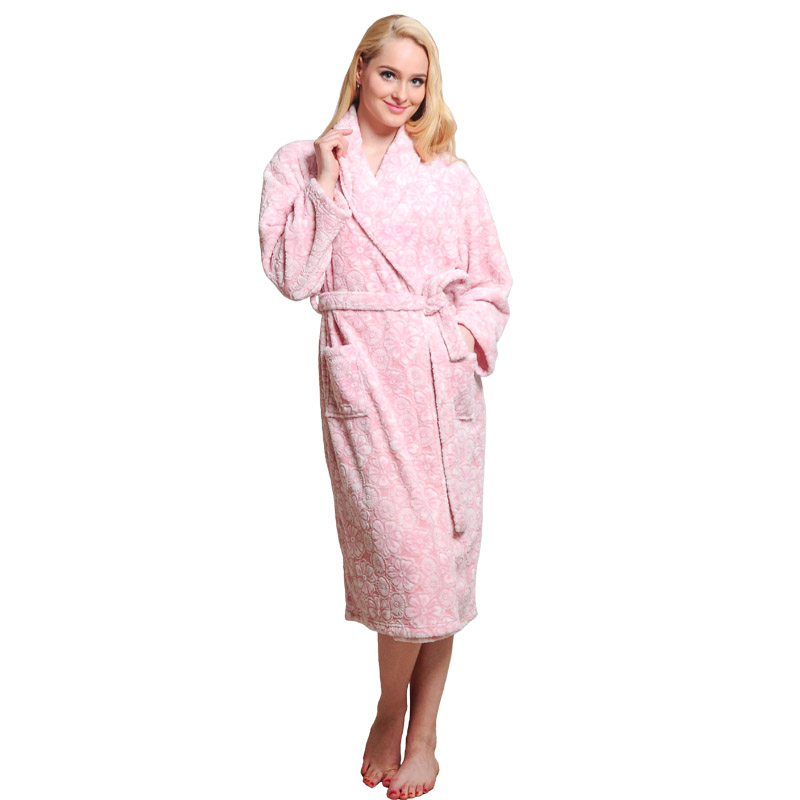 Felnőtt vágó polárszűrő nők pizsama őszi téli fürdőköpenyek