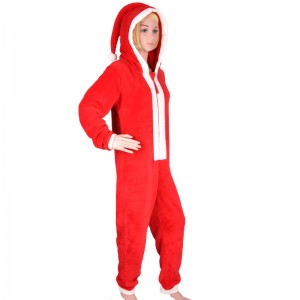 Gyerekek korallfleece kapucnis karácsonyi jelmez Onesie