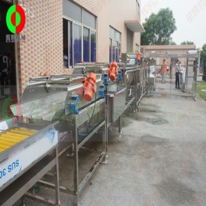 Nagy zöldség- és gyümölcshámozás és daraboló gyártósor