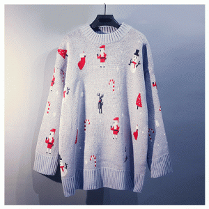 2019-es pop pulóver női téli koreai változat laza alsó karácsonyi piros kötött pulóver