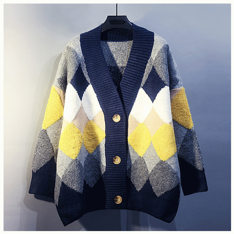2019 Új Design Plus méretű Jacquard téli őszi női kardigán kötött pulóverek