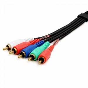 5-RCA aljzat és 5RCA aljzat RGB komponens audio-video kábel HDTV-hez - aranyozott RCA-RCA