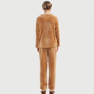 Női flanel polár állati hímzés medve pizsama