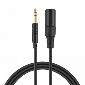 TRS 6,35 mm (1/4 hüvelyk) dugasz-XLR aljzat-kábel, fekete