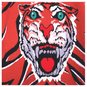 Egyedi OEM tigris fejű Jacquard téli vastag gyapjú kötött divatos pulóver