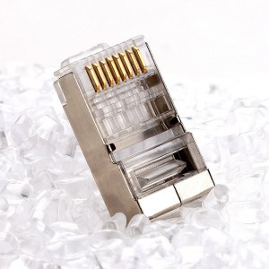 RJ45 csatlakozó CAT5E CAT6 krimpelhető Ethernet csatlakozó STP 8P8C moduláris kristályfejű dugók