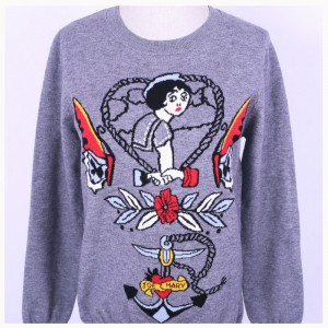 2018 tavaszi őszi női Brocade Jacquard kötött pulóver pulóver