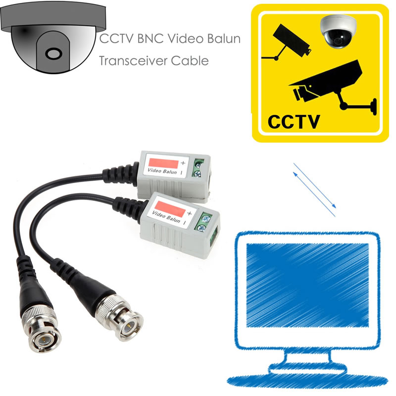 Mini CCTV BNC videó Balun adó-kábel