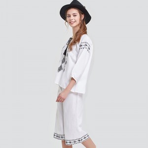 Női nyomtatott len ​​pizsama szett