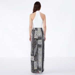 Női nadrág, csíkos, modern, alkalmi, egyedi Palazzo nadrág