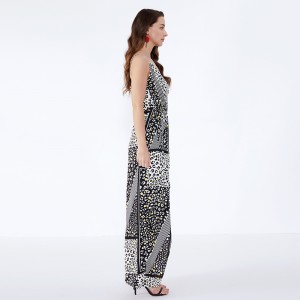 Kiváló minőségű női alkalmi Maxi ruha Hosszú Maxi divat alkalmi Boho fodros virágos kötött ruha