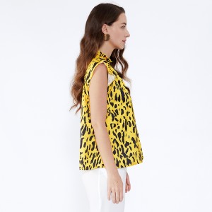 Márványmintás kötőfék vállig érő női szexi mellény felsők SI5118