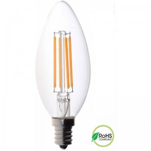 60 watt LED-es gyertyatartó izzók, közepes méretű, gyertyatartó izzók, tompítható izzólámpa, tiszta 60 wattos LED-izzók (csak 4.5 wattot használnak), C37 LED-izzóspirál-gyertya izzók