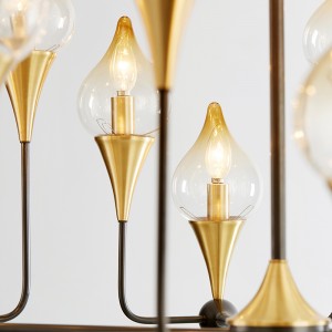 Északi modern kreatív vasszemélyiségű üvegcsillár