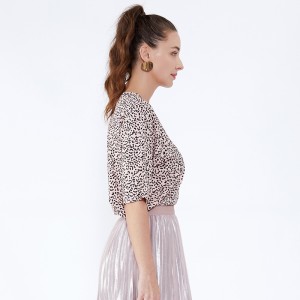 Leopard Print női ruházat Pamut Sarees Designs nyomtatott blúz