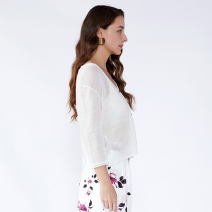 Női fehér koreai hölgyek kétrészes készlet női ruházat hosszú ujjú blúzok felsők