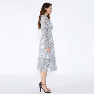 OEM Frock Design hosszú ujjú, Maxi Animal Print plusz méretű női ruházat