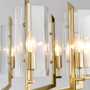 Modern északi fém üveg luxus légköri csillár Km2132