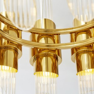 Modern kreatív üvegcső nappali hálószoba fém csillár Km2129