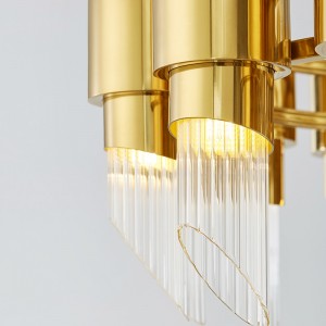 Modern kreatív üvegcső nappali hálószoba fém csillár Km2129