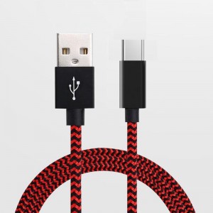 Tpye -C - USB Stripe Nylon sávos adatkábel