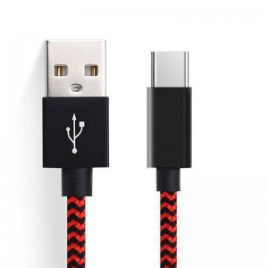 Tpye -C - USB Stripe Nylon sávos adatkábel