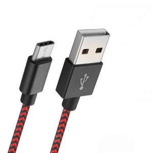 Tpye -C - USB Stripe Nylon sávos adatkábel