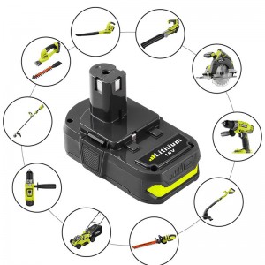 Ryobi P102, P103, P104 2000mAh 18 V-os lítium-ion csere akkumulátorokhoz