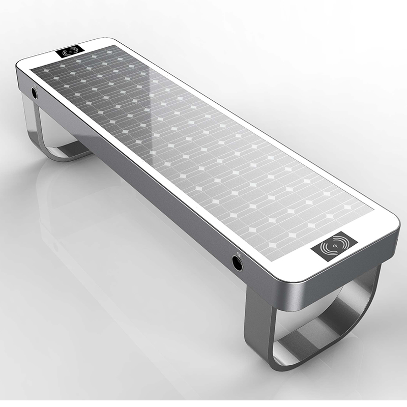 2019 legújabb tervezésű intelligens városi kültéri napelemes töltőpad mobiltelefonhoz