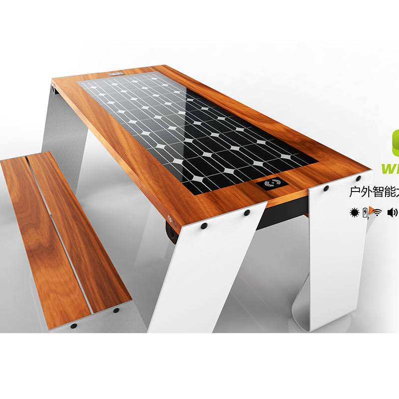 Új design kültéri piknik napelemes bútorok Smart Park asztali szett