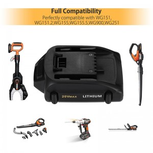 20 V 2000mAh Li-ion csereakkumulátorcellák a Worx WA3525 szerszámgépekhez