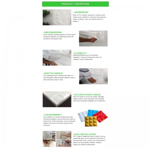 Hangszigetelő műanyag PVC anyagból Dekoratív falpanel 1 mm vastag 3D falpanelek belső dekorációhoz