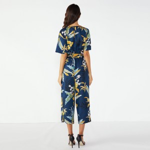 Női egyedi darabból készült sifon jumpsuit virágos