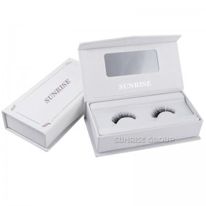 Egyedi karton könyv alakú mágneses bezárás ajándékcsomagolás szempilla megjelenítő doboz