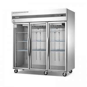 Egyenesen teljes rozsdamentes acélból készült luxus vitrinhűtő