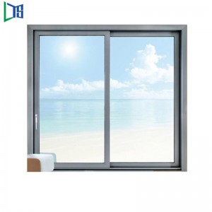 Porbevonat irodai biztonsági zár pezsgő színű függőleges keret üveg alumínium tolóablak Kínából