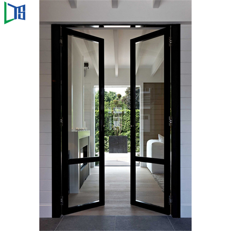 Európai szabványos, dupla panelek, lengő stílusú alumínium ajtótok, zsanéros alumínium belső ajtók