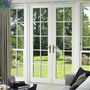 Európai stílusú alumínium francia ajtóbiztonsági acélrácsos képernyőajtó Belső alumínium dupla lengőajtó