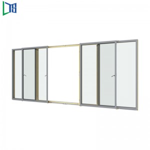 LYS 120 emelő- és tolóajtó dupla üvegezéssel, a luxus ház porózus bevonattal ellátva