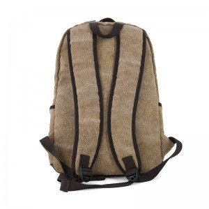 19SC-7748D OEM puha divatos hátizsák laptop, valódi bőr + vászon anyag, számítógépes hüvely üzleti laptop hátizsák