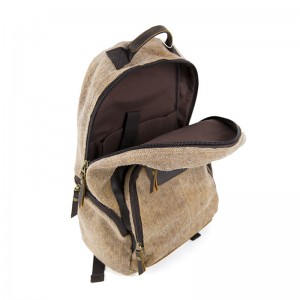 Osztott bőr vászon számítógépes hátizsákkal, alkalmi üzleti laptop hátizsákkal 19SC-7747D