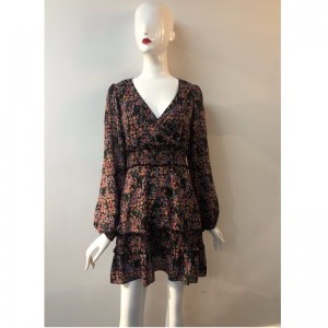 JLWD0014 V-NAKKOS FLORA NYOMTATÁSI DRESS