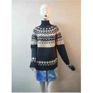 KÉK ABIGAIL FAIRISLE PATTERN JUMPER RLWS0014F