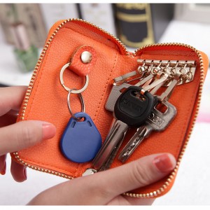 HD0827 - nagykereskedelme, testreszabható, személyes kulcsokkal ellátott PU bőr tartó, 6 kulcstartóval