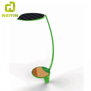 Intelligens napenergia utcai hirdetési világító pad kültéri mobiltelefon-töltéshez