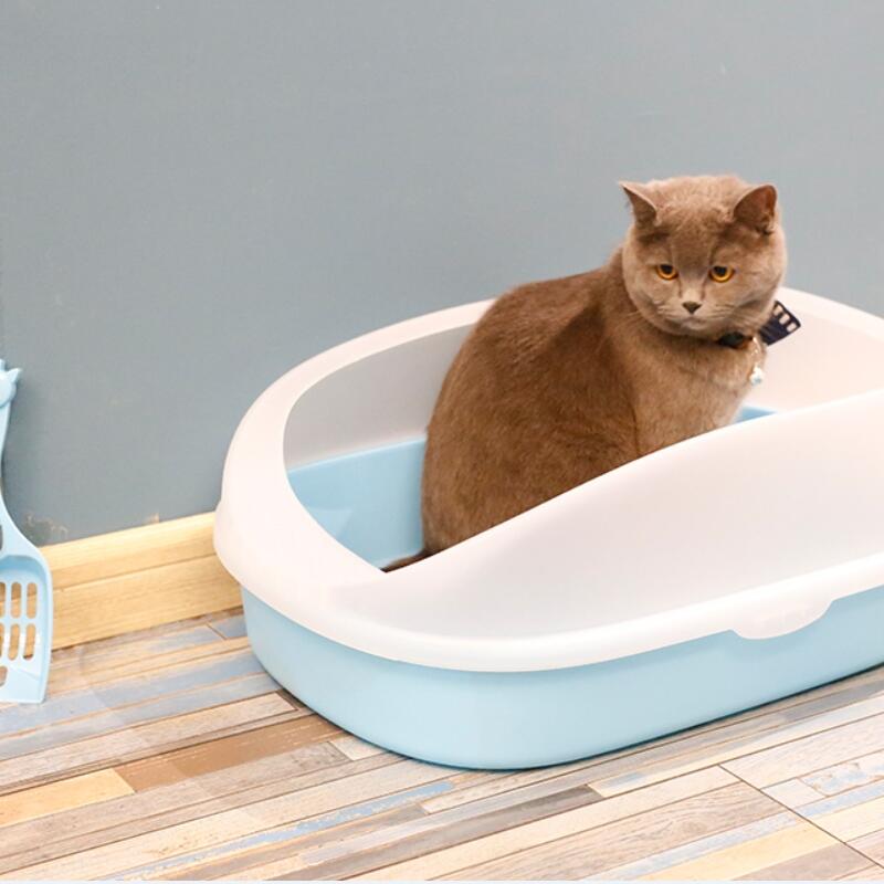 nagyméretű macska alom doboz / háziállat WC kanállal / macska homok doboz / ápolási termékek