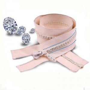 Kiváló minőségű divattervező strasszos cipzár a 8. kabáthoz