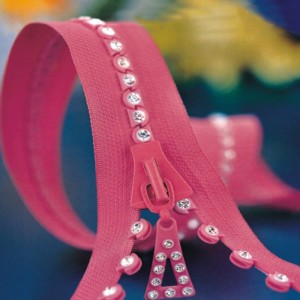 Kiváló minőségű divattervező strasszos cipzár a 8. kabáthoz