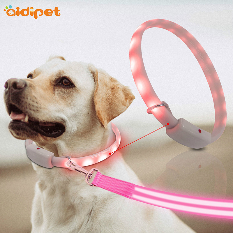 Kisállat ajándék szilikon személyre szabott színes kutyagallér LED elektronikus kutyagallér