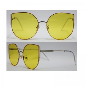 Nagykereskedelmi egyedi logó fém napszemüveg nők nagy macska szemek keret